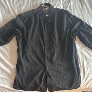 Old Navy Black Textured Casual Button Down Shirt